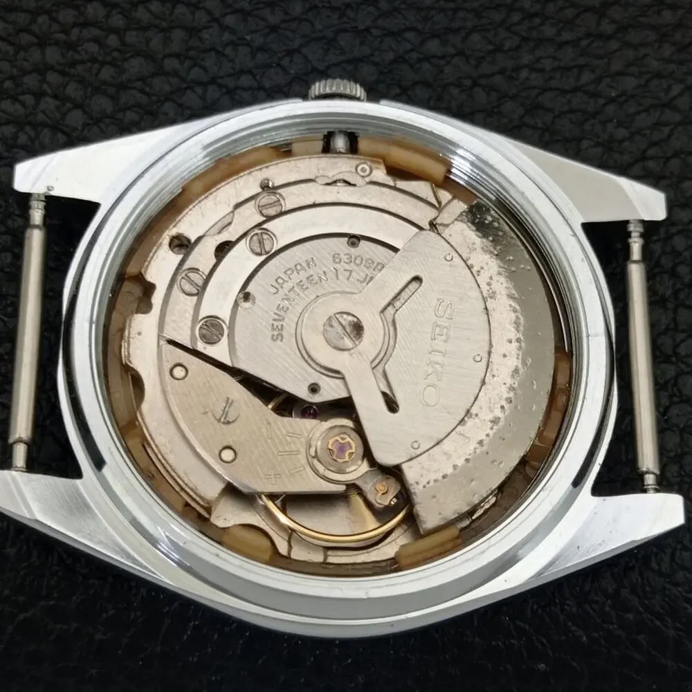 Vintage 1971 FCB Seiko Automatic Mens Silver Watch W/daydate & FCB accents